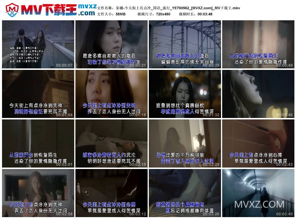 柒穗-今天街上有点冷_国语_流行_YE700562